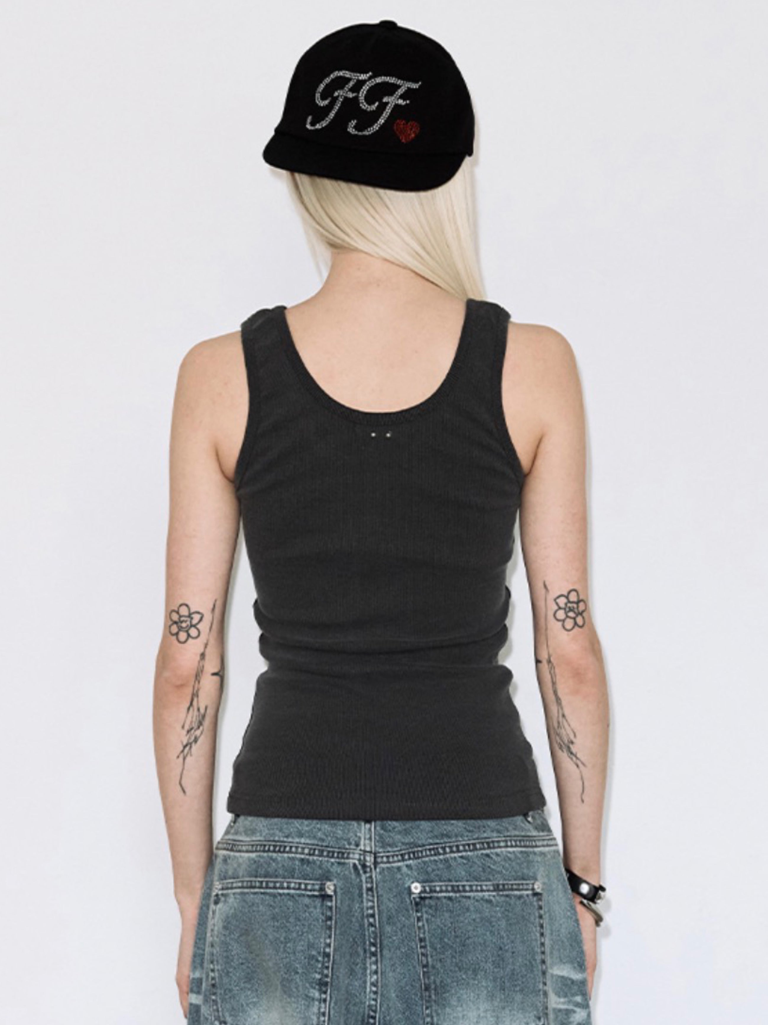 【FANCY CLUB】WASHED HEART SLEEVELESS