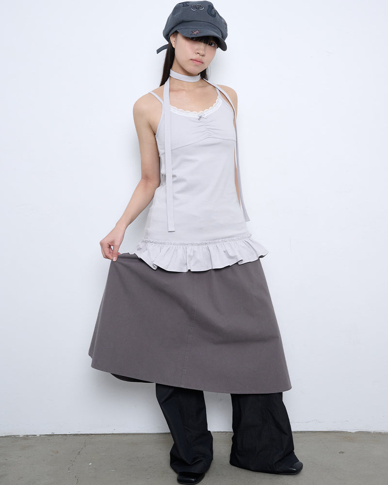 【TUOMIO】SCARF FRILL SLEEVELESS