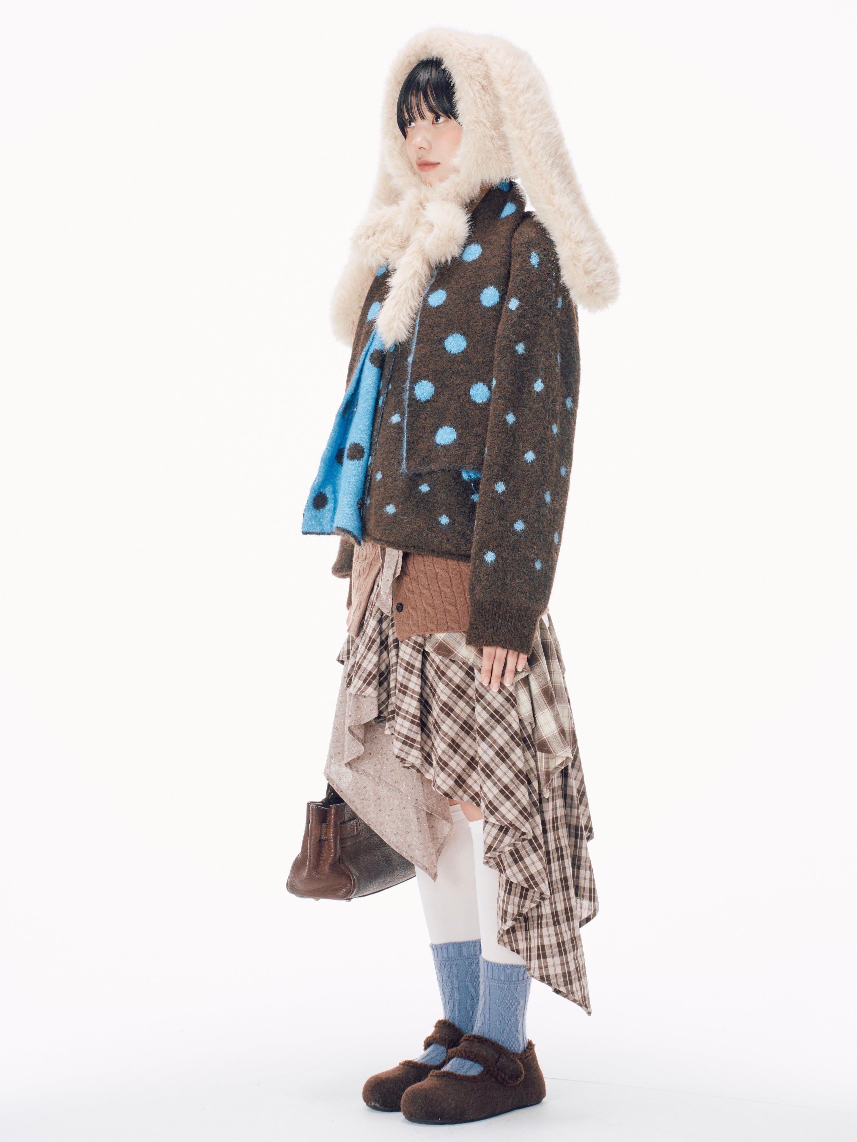 国際配送【Nerd out XU】knit layered skirt / 【ナードアウトエックスユー】ニットレイヤードスカート (3color)