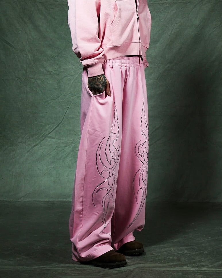 【SUPPLIER】Tribal Rhinestone Curve Sweat Pants