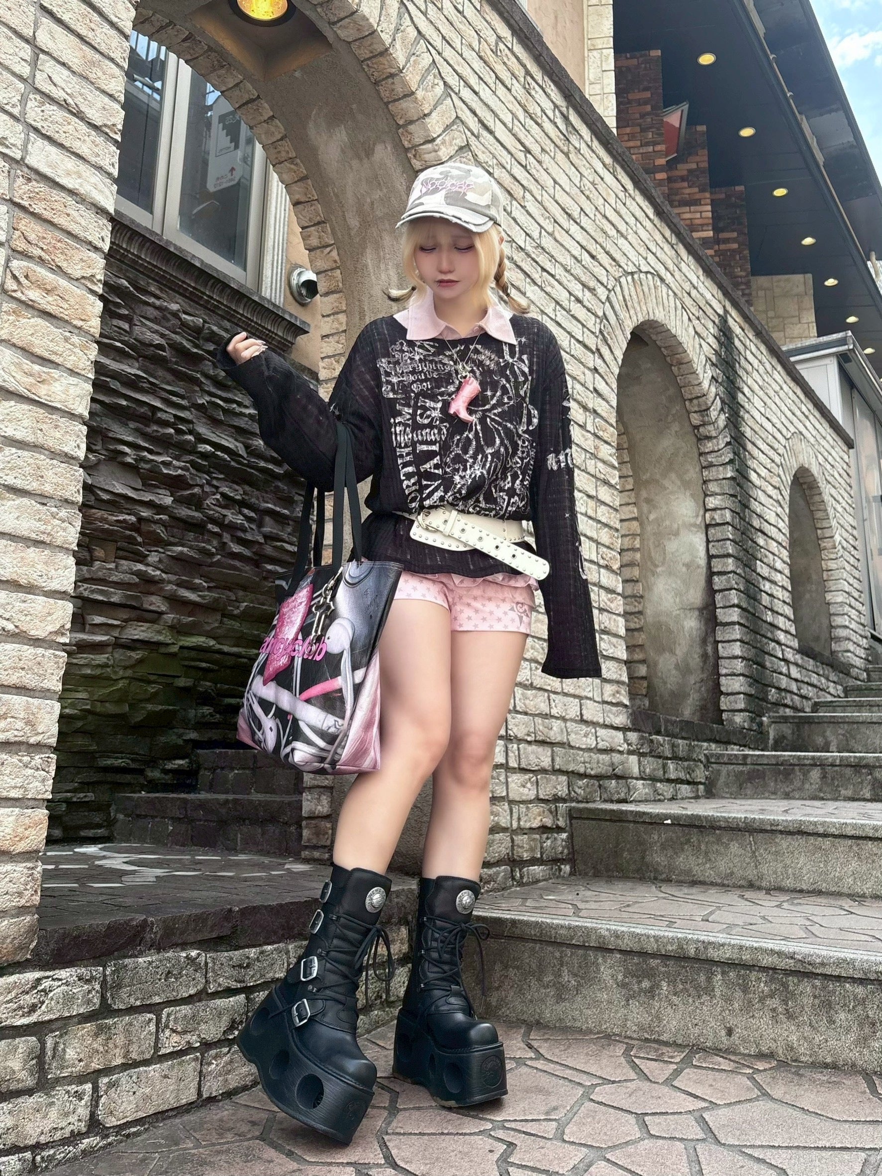 【BABY09】lettering see-through tops (2color)