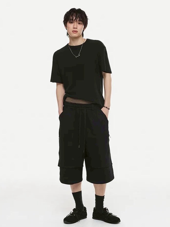 【DNSR】Cool Tencel Waffle Crop T-Shirt