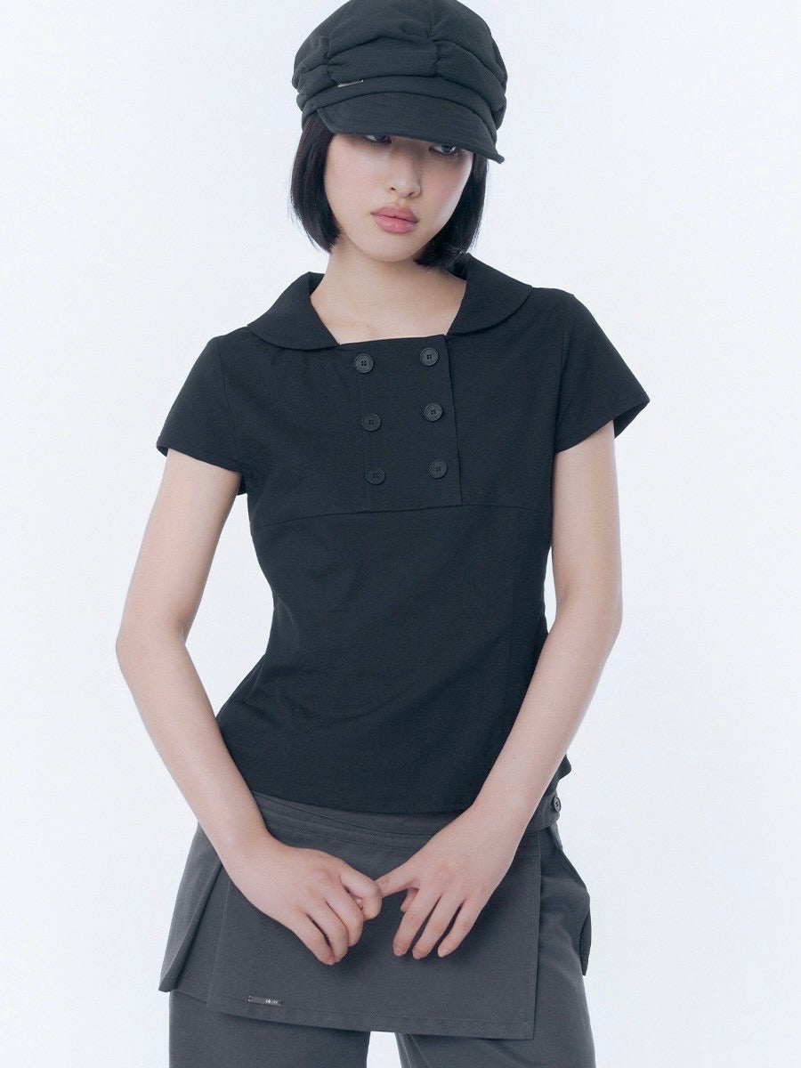 【Miseki seoul】Double button shirts top