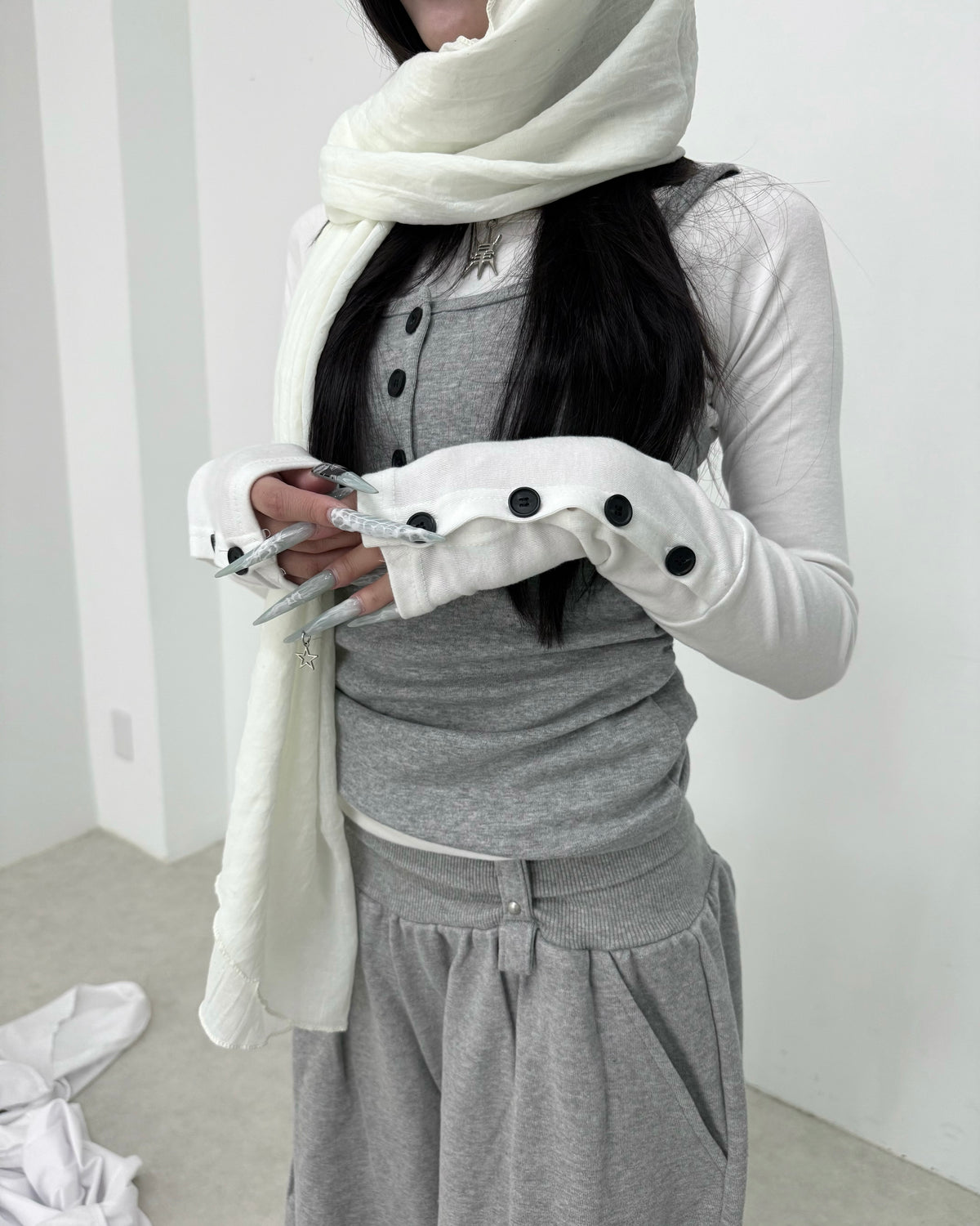 名古屋店WEB限定【nmtc+】Button Layered Cami Set Long sleeve (3color)