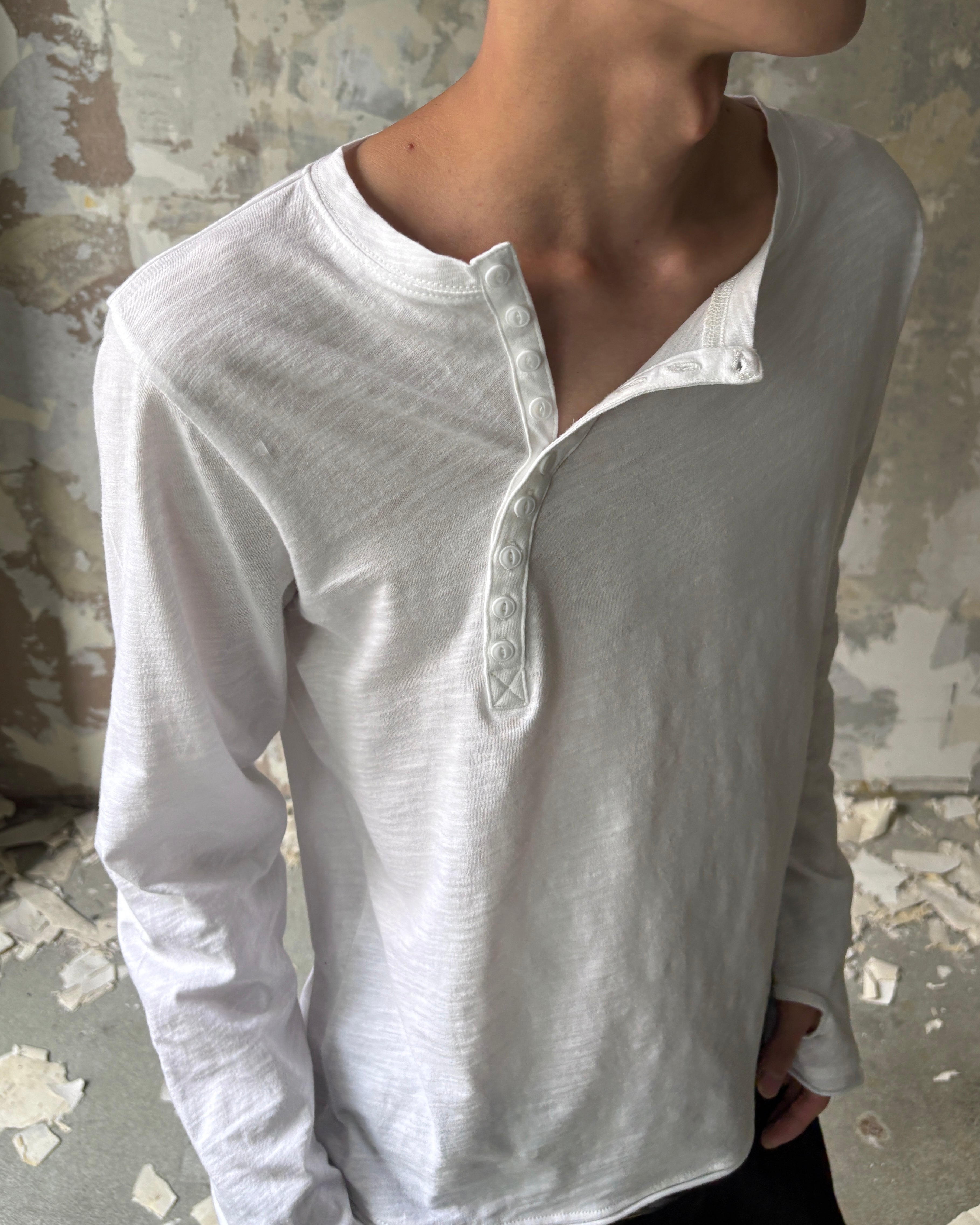 【Lee fi Ne】Offset Henley LS Tee