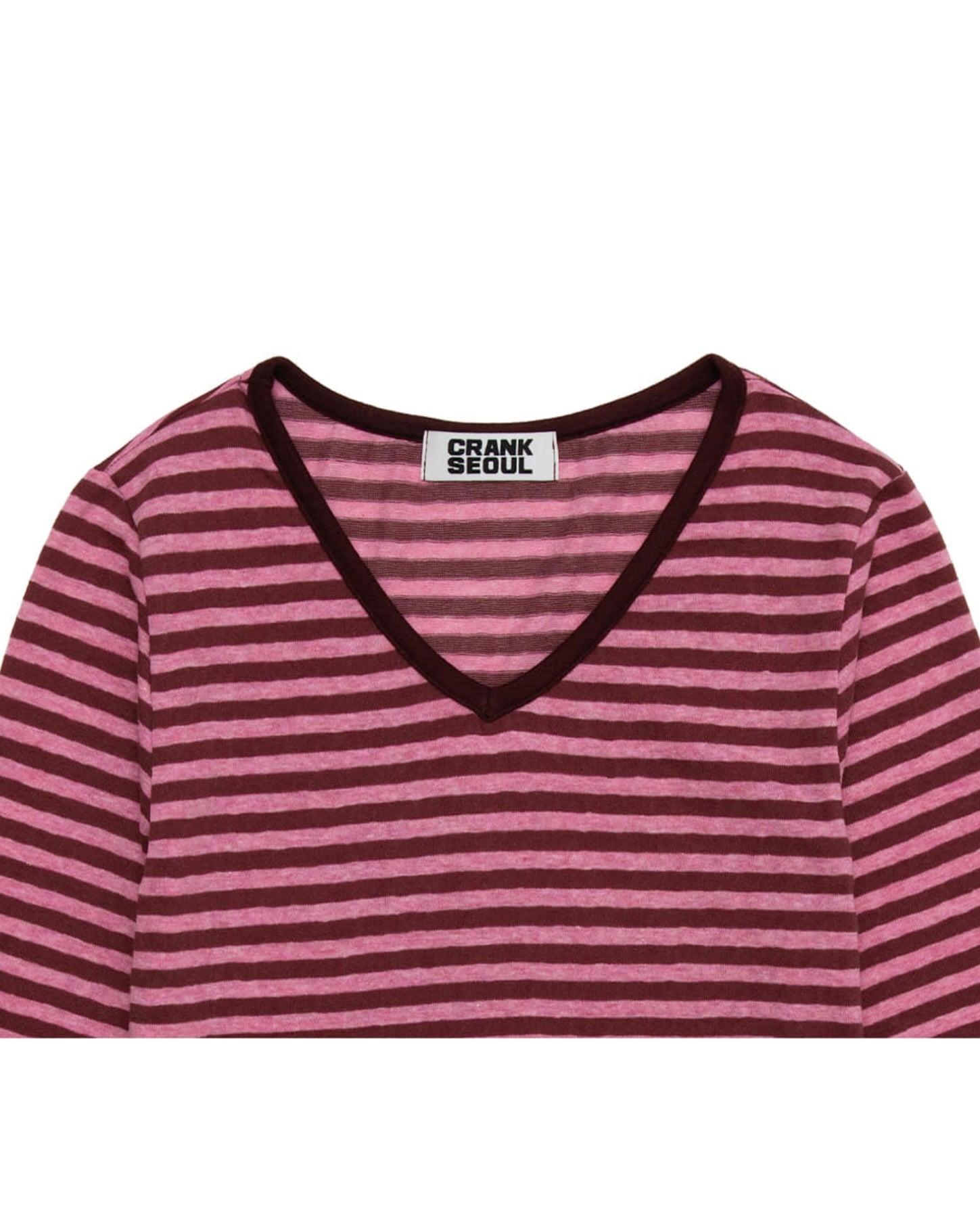 【CRANK】COZY STRIPE V-NECK TOP