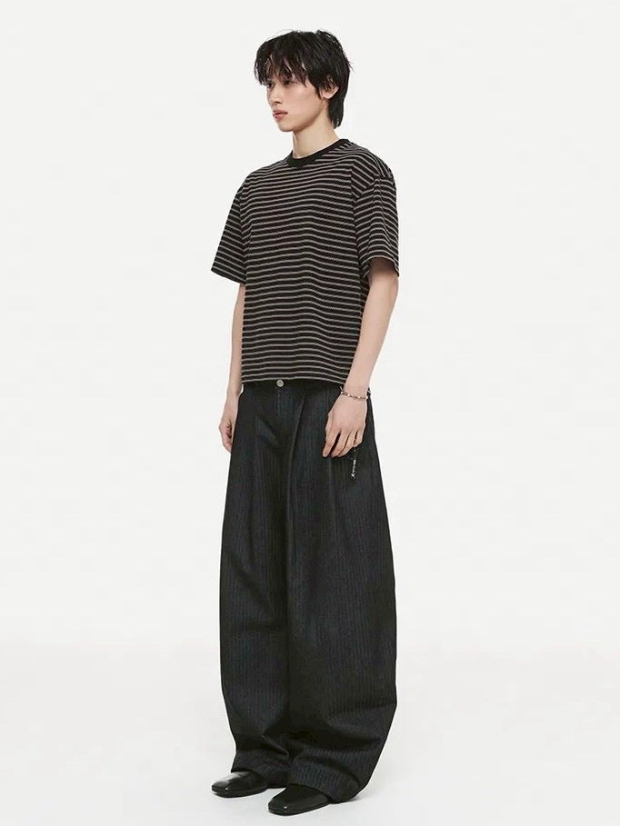【DNSR】Stripe Crop T-Shirt