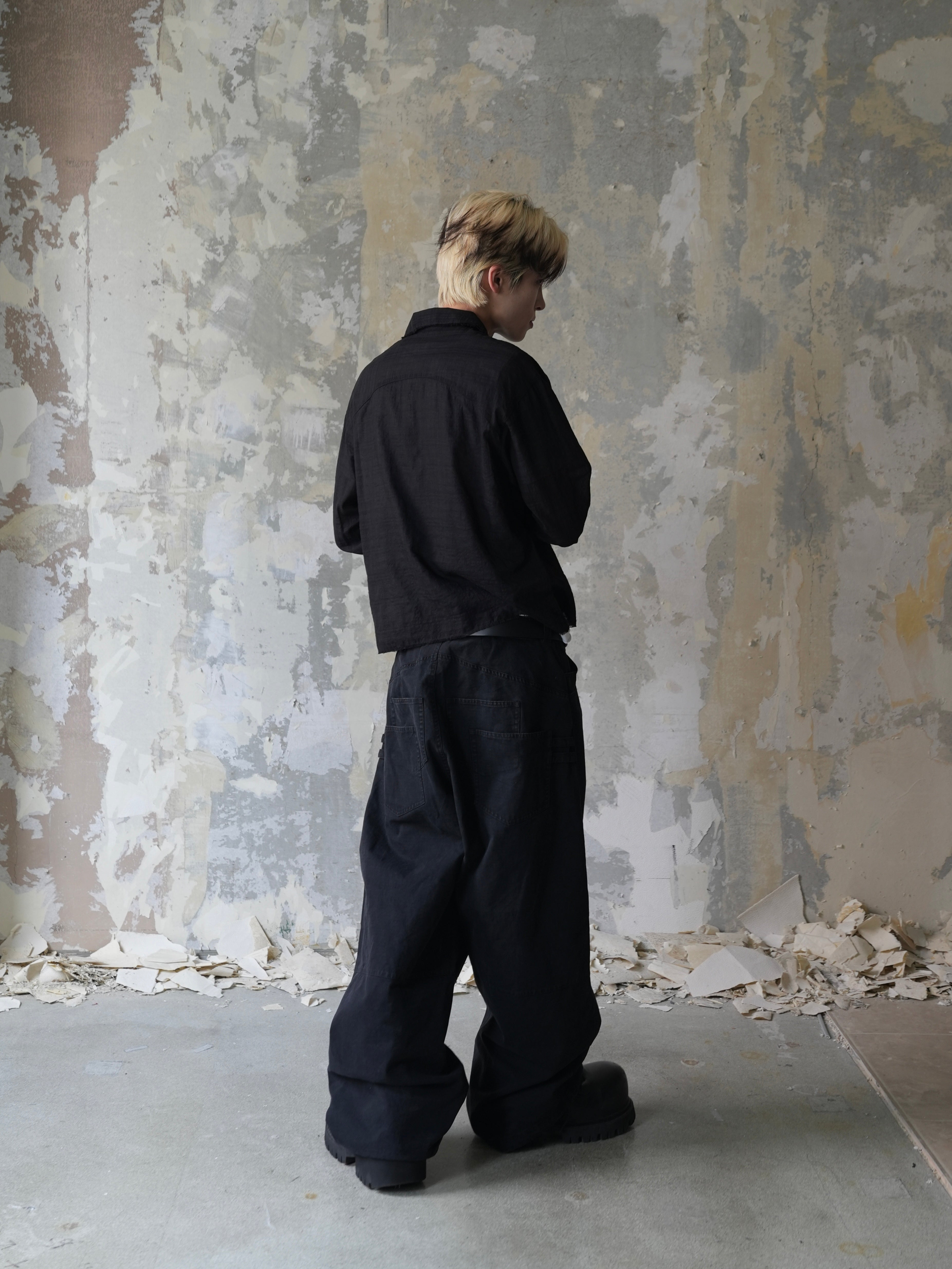 【Lee fi Ne】Offset Sheer Check Shirt
