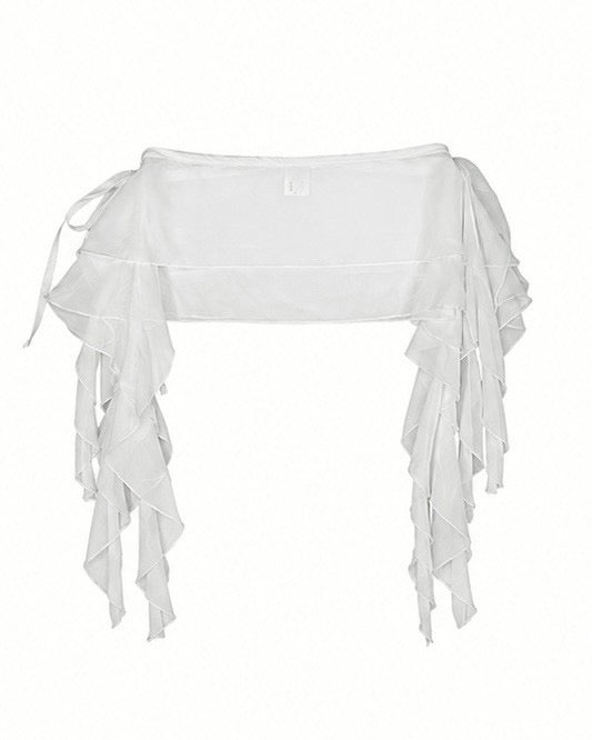 受注制【nmtc+】Sheer Chiffon Wrap Skirt (2color)