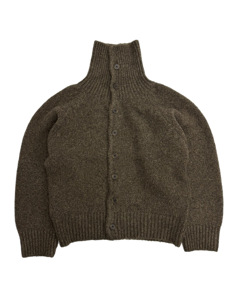 受注制【Chikashitsu +】high neck wool knit cardigan (3color)