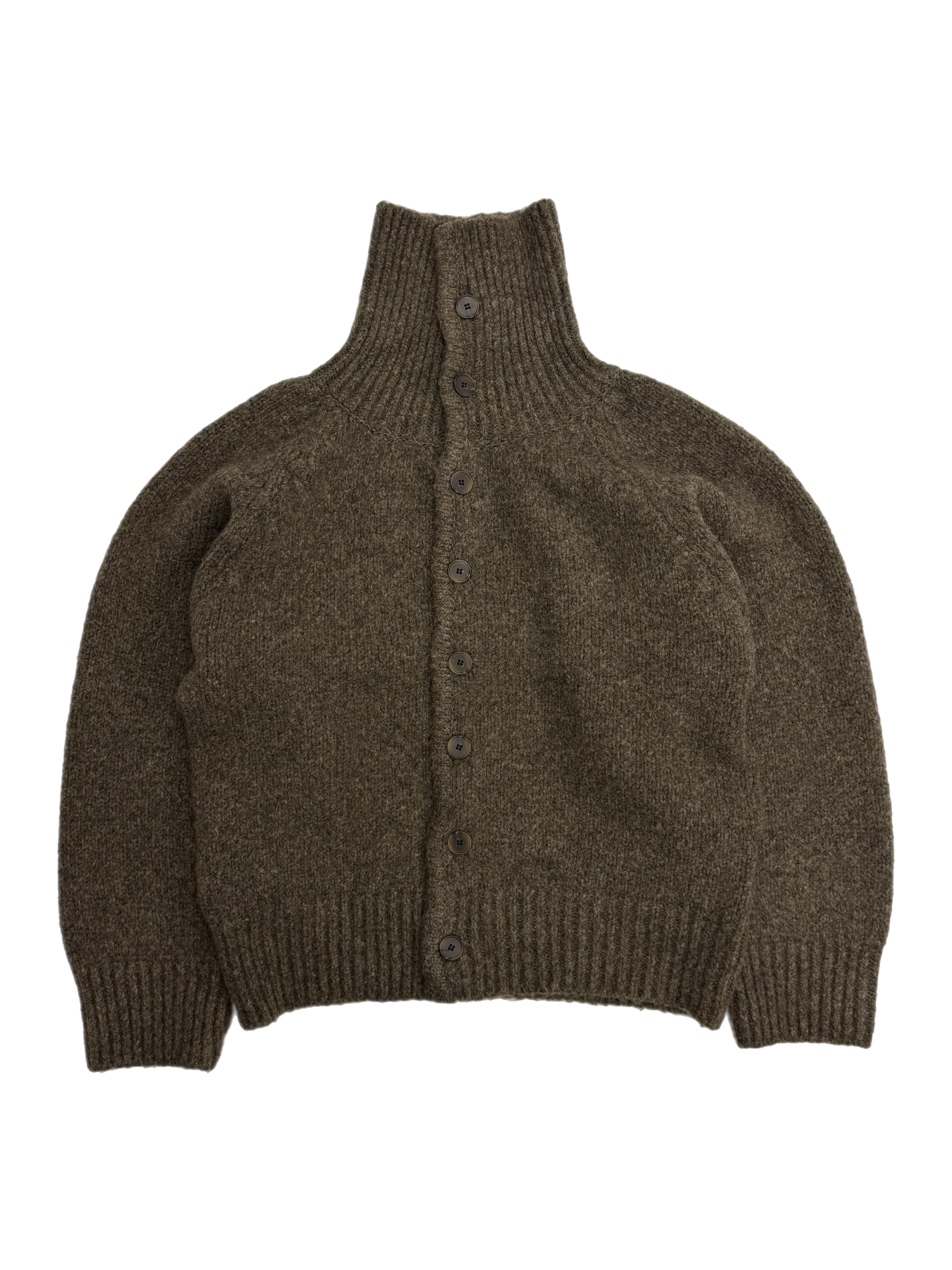 受注制【Chikashitsu +】high neck wool knit cardigan / 【チカシツプラス】ハイネックウールニットカーディガン (3color)