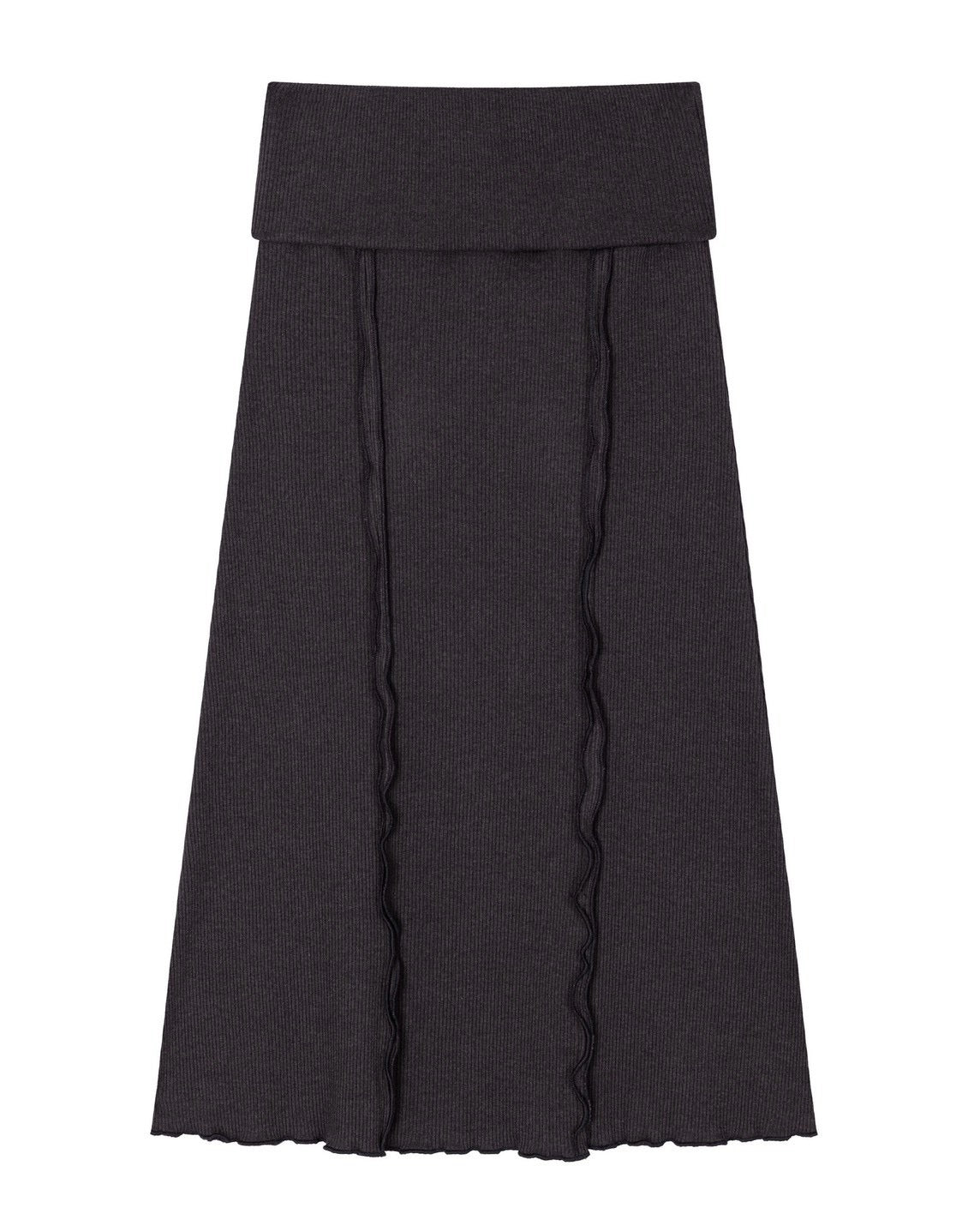 【Uglyshadow】RIBBED LONG SKIRT