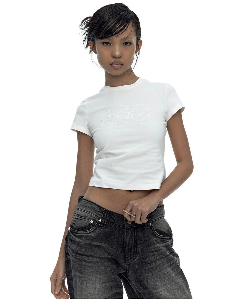 【Kashiko】 Embossed Baby Tee