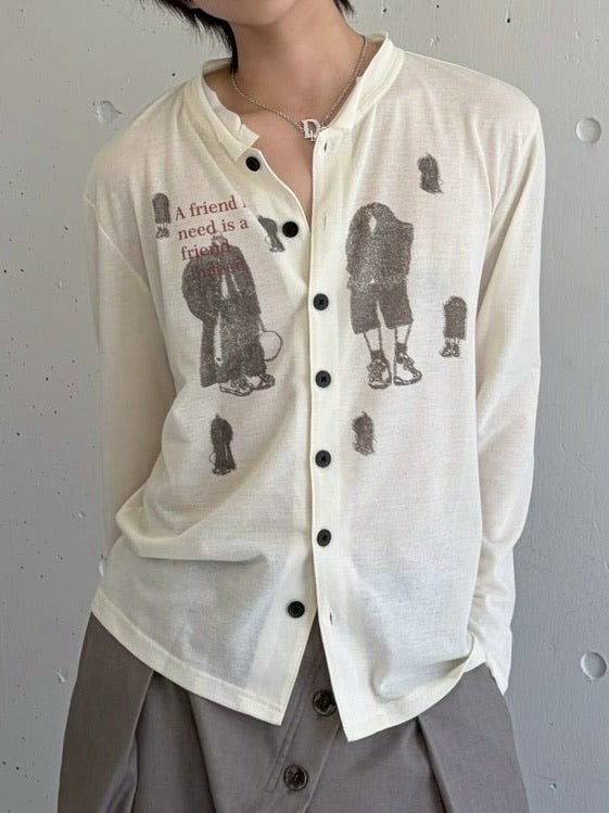国際配送【LUV CODE】stand collar shirt (2color)