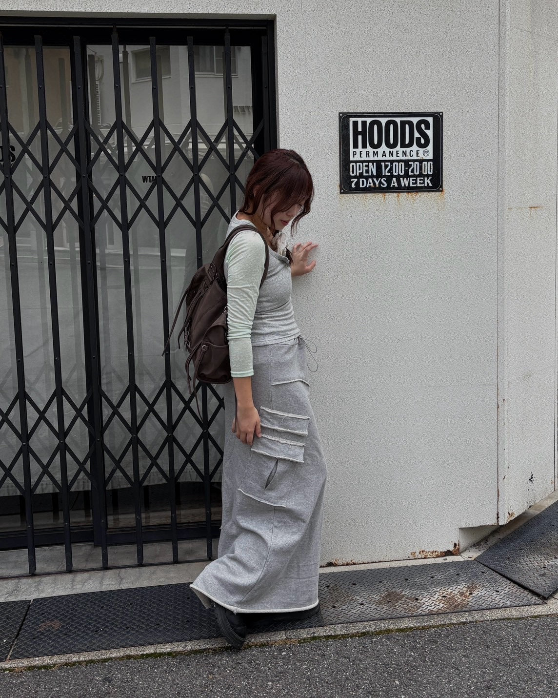 受注制【OaKS】reverse design sweat long skirt (2color)