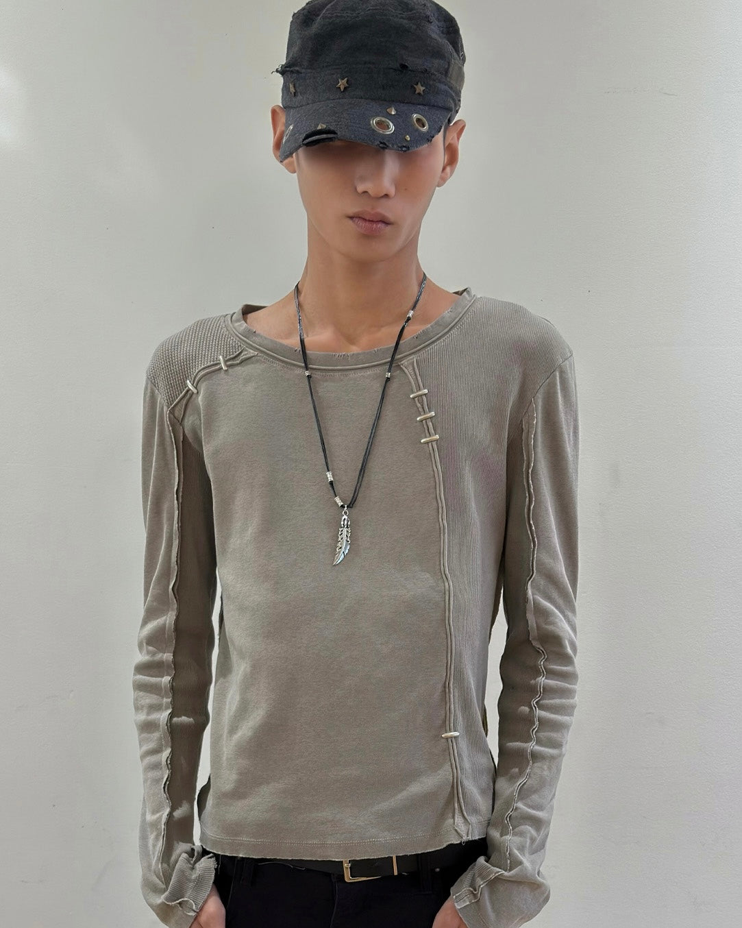 【LECYTO】Eyelet Distressed Patrol Cap