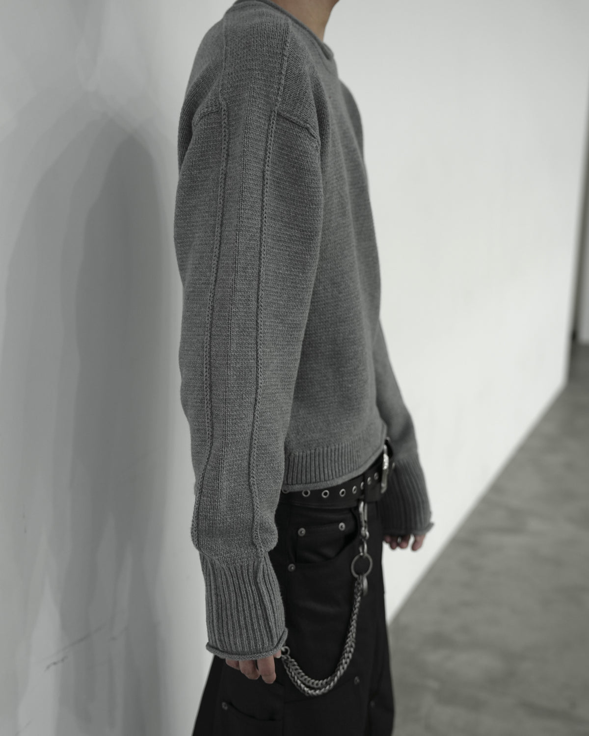 【CHIKASHITSU PLUS HIGH】Contour roll knit sweater (2color)
