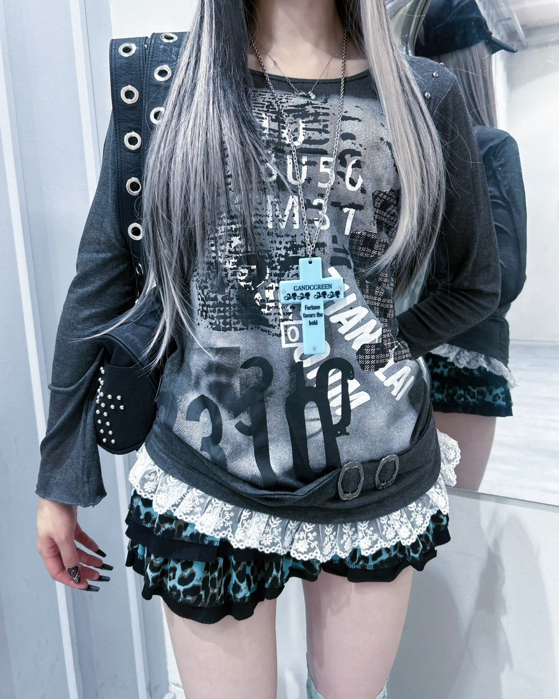 国際配送【BABY09】graphic lace long sleeve