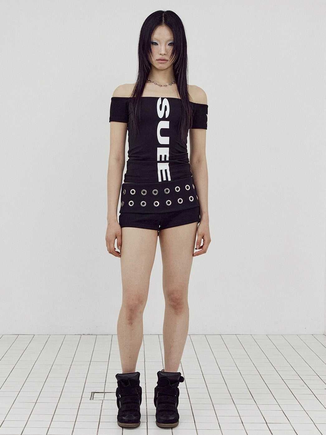 【SETUP-EXE】EYELET WAIST SHORT PANTS