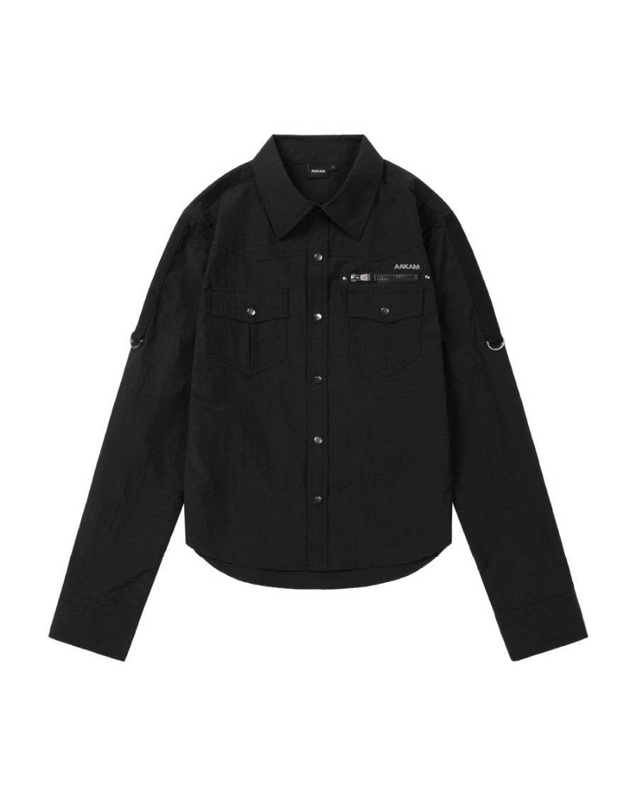 【AAKAM】Roll-Up Nylon Safari Shirts