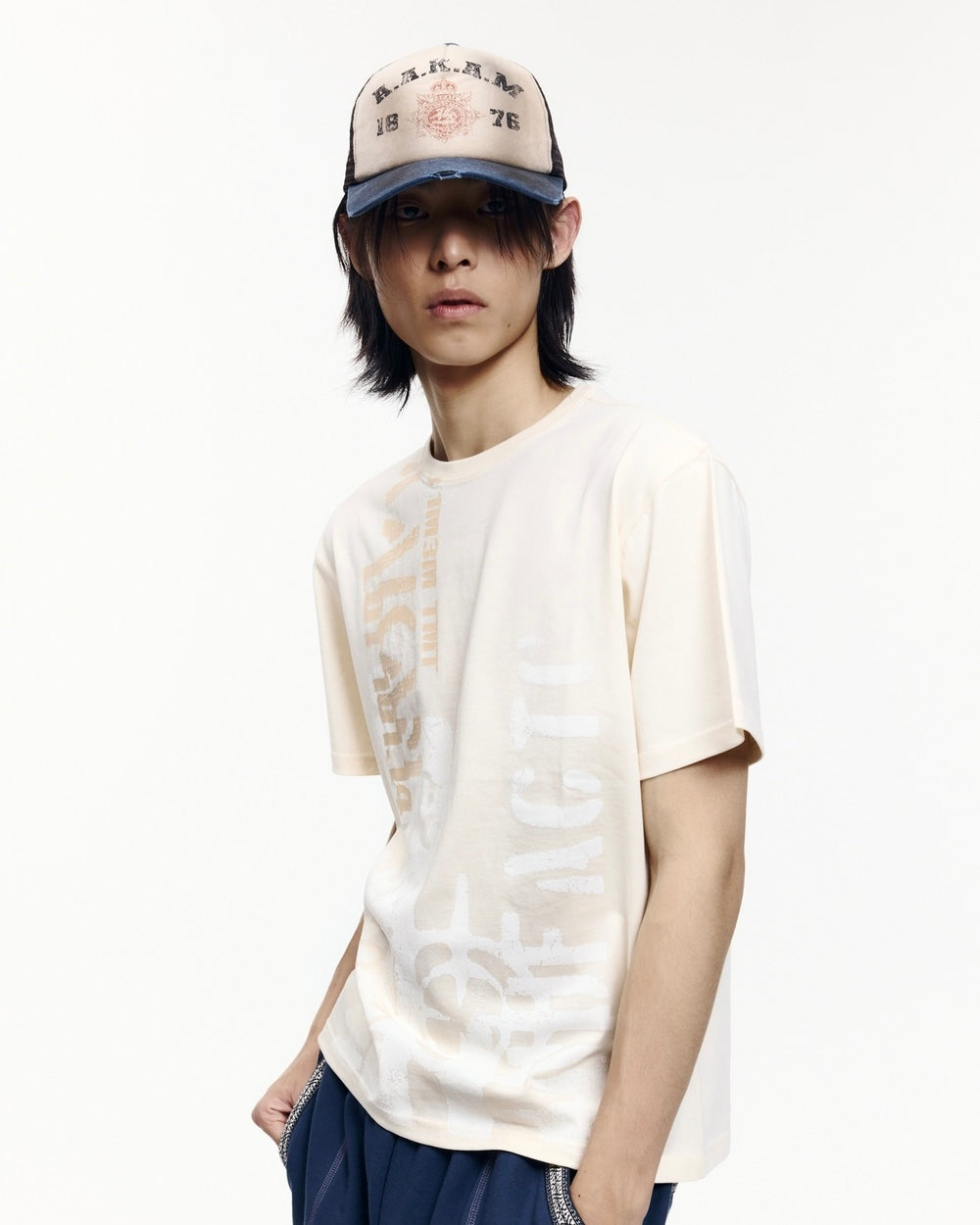 【AAKAM】Dirty Washed Trucker Cap