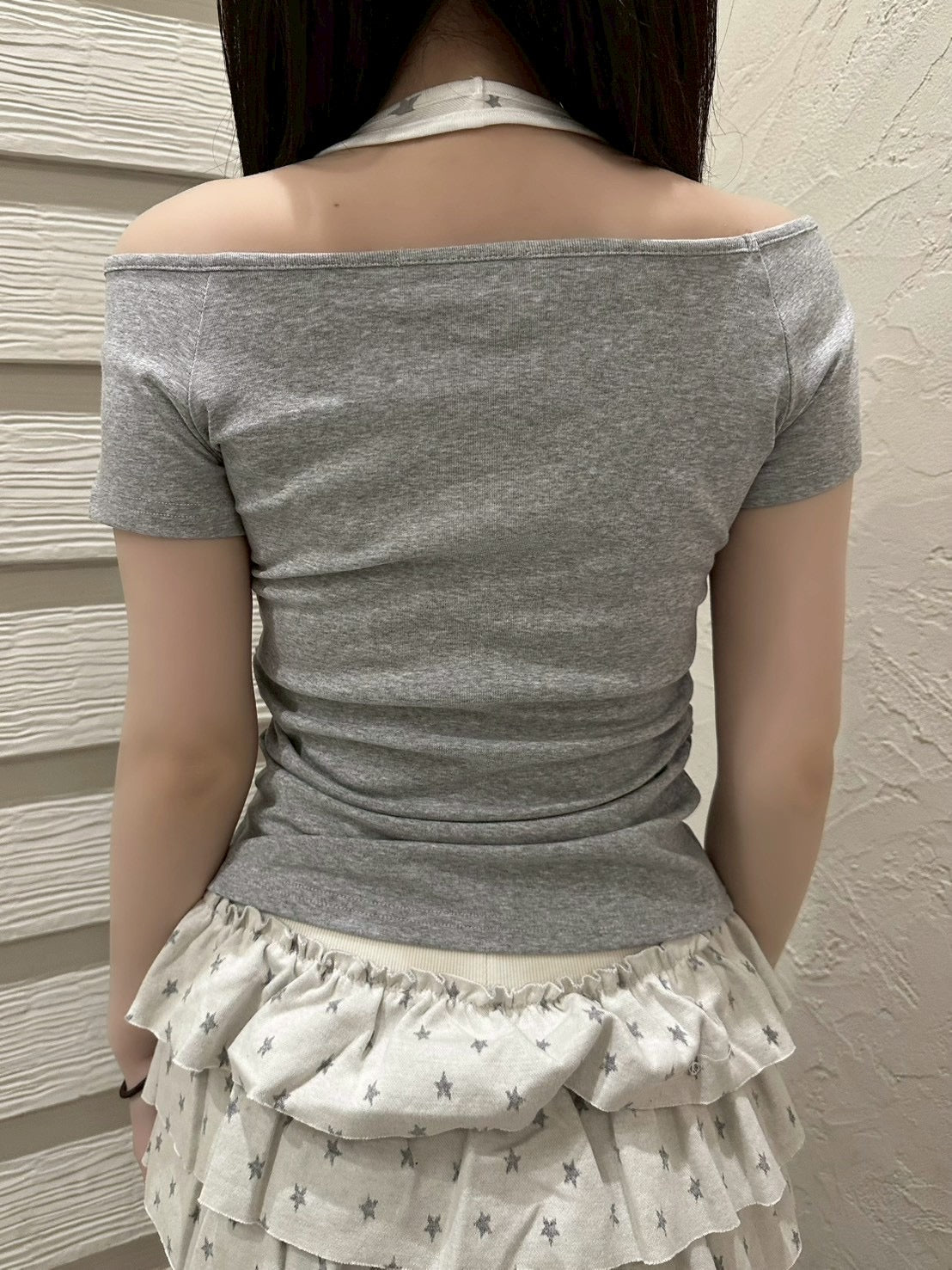 【nmtc+】Bijou Halter Layered Tee (3color)