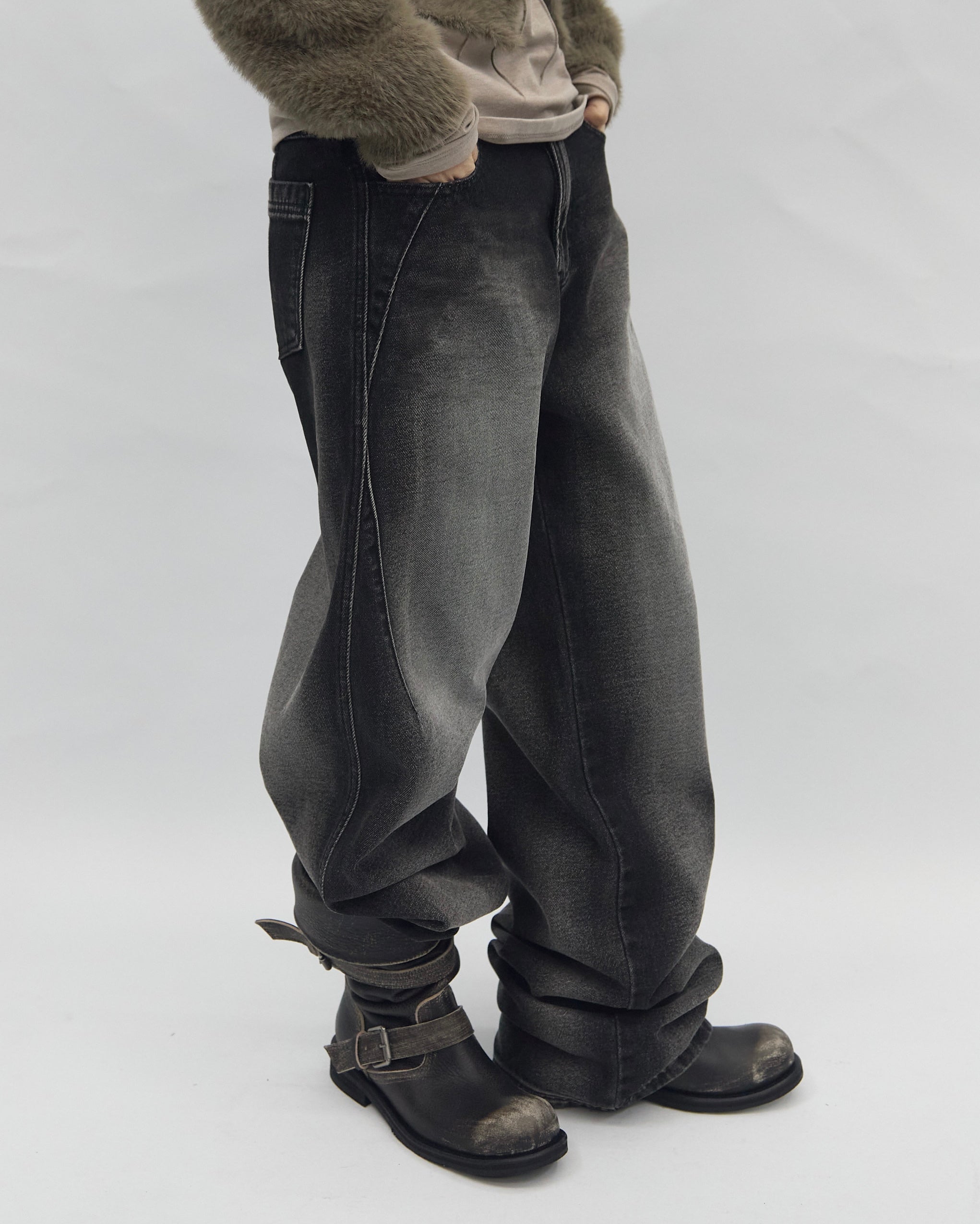 【BLR BLUER】Marked Silence Denim Pants