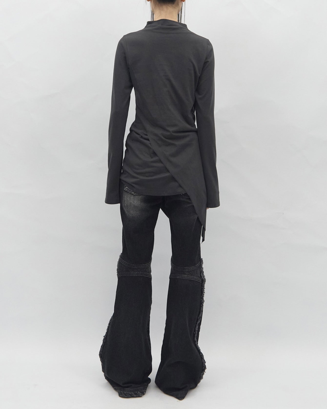 【BLR BLUER】Crush Double Line Washing Denim Pants