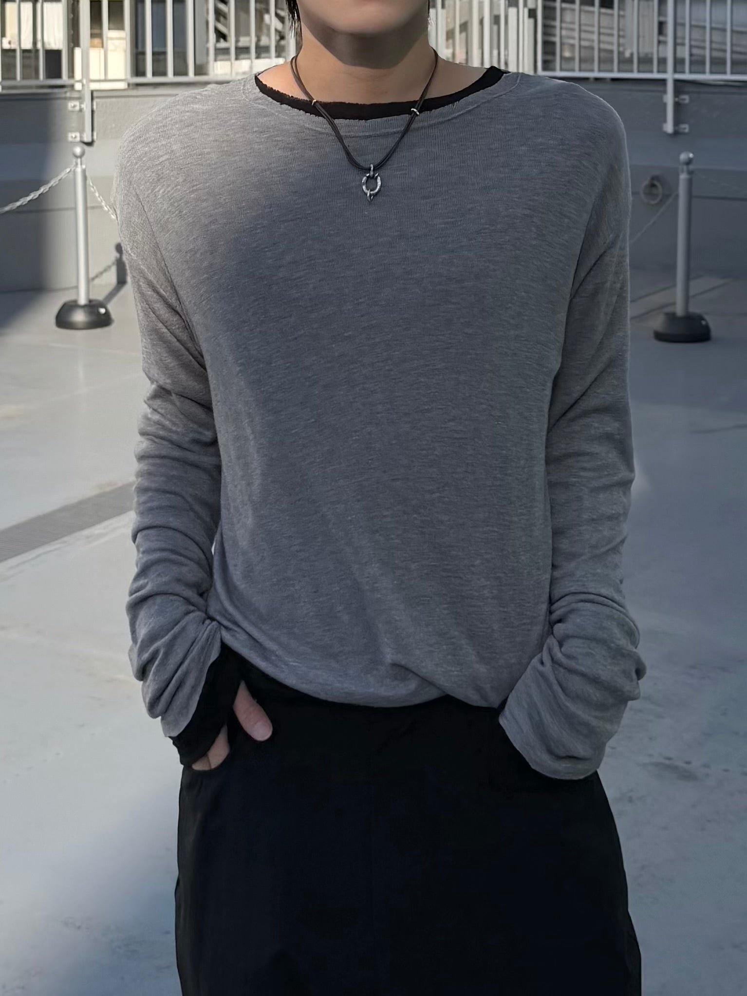 大阪店WEB限定受注制【Chikashitsu + 】wool inner t-shirt (3color)