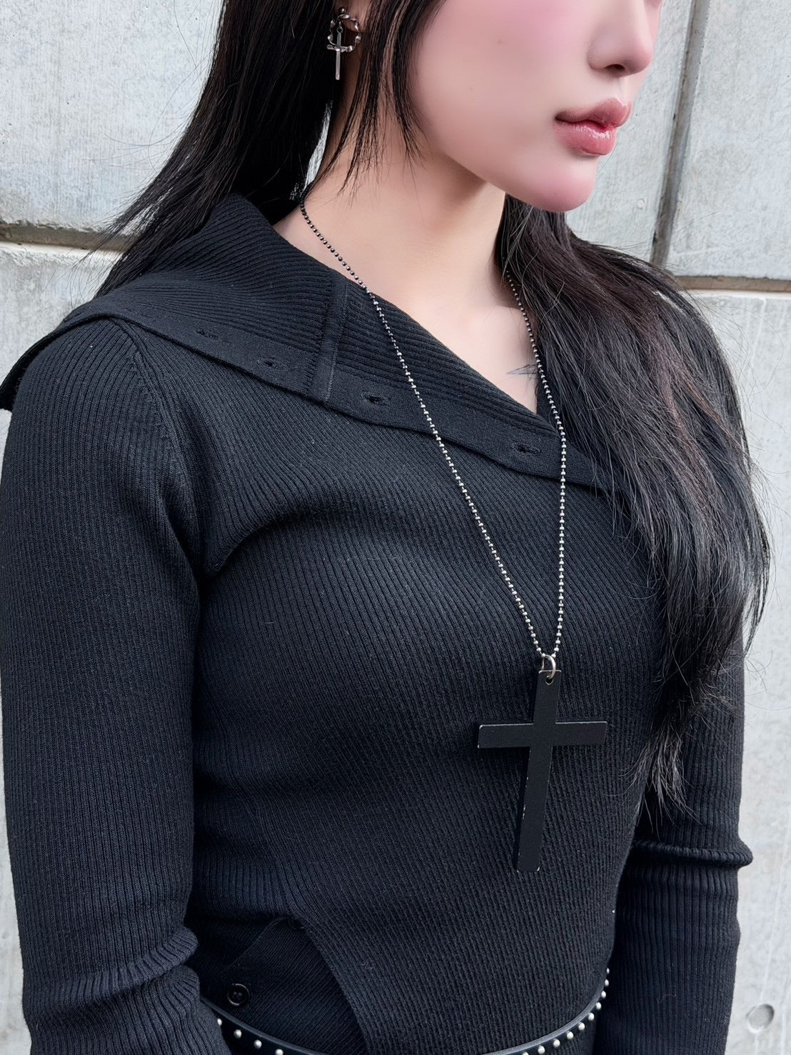 3/1 20:00発売 受注制【nmtc +】diagonal button knit / 【エヌエムティーシープラス】ダイアゴナルボタンニット (2color)