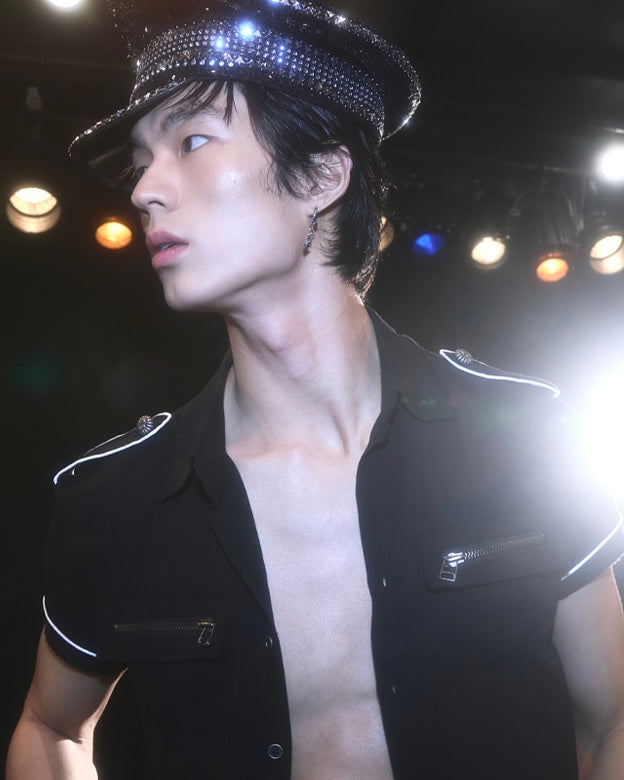 【LECYTO】Piping Military Half Shirt