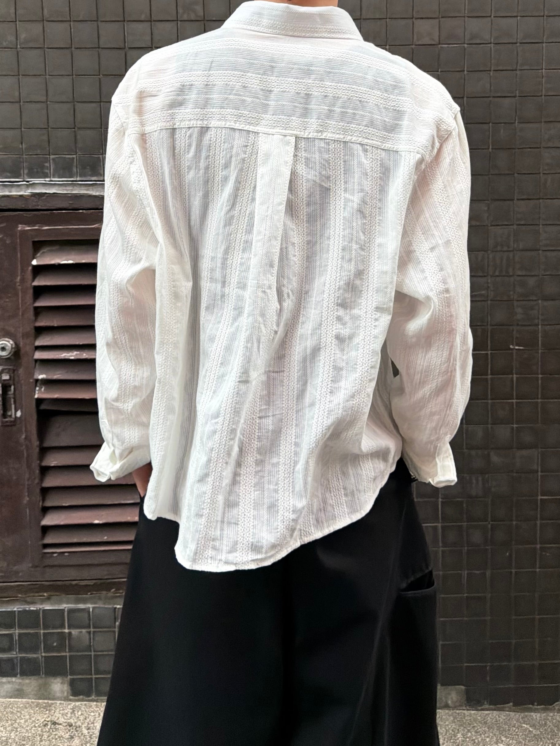 東京店WEB限定受注制【Chikashitsu +】cropped linen shirt