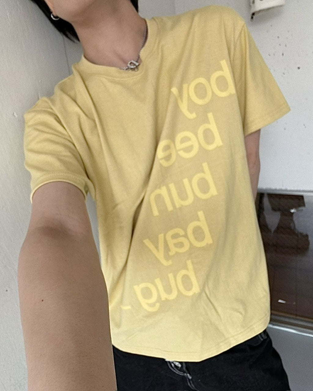 受注制【LUV CODE】inspired lettering t shirt (4color)