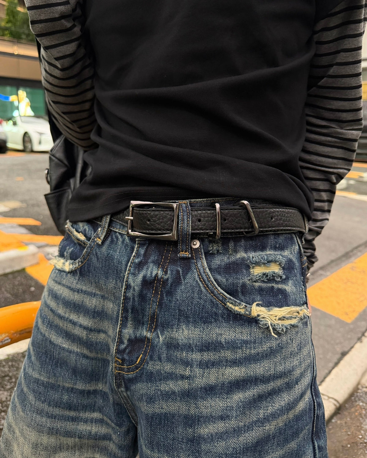 国際配送【RENOL】heavyweight washed denim pants