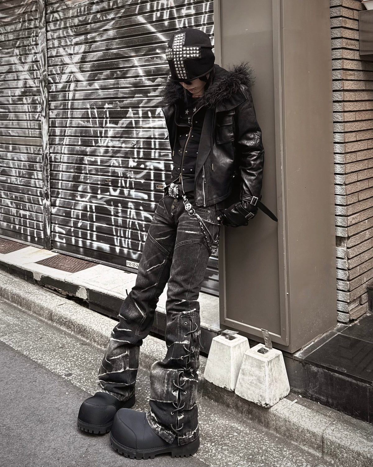 国際配送【Never mind the XU】Studded Napoleon Zip Hoodie