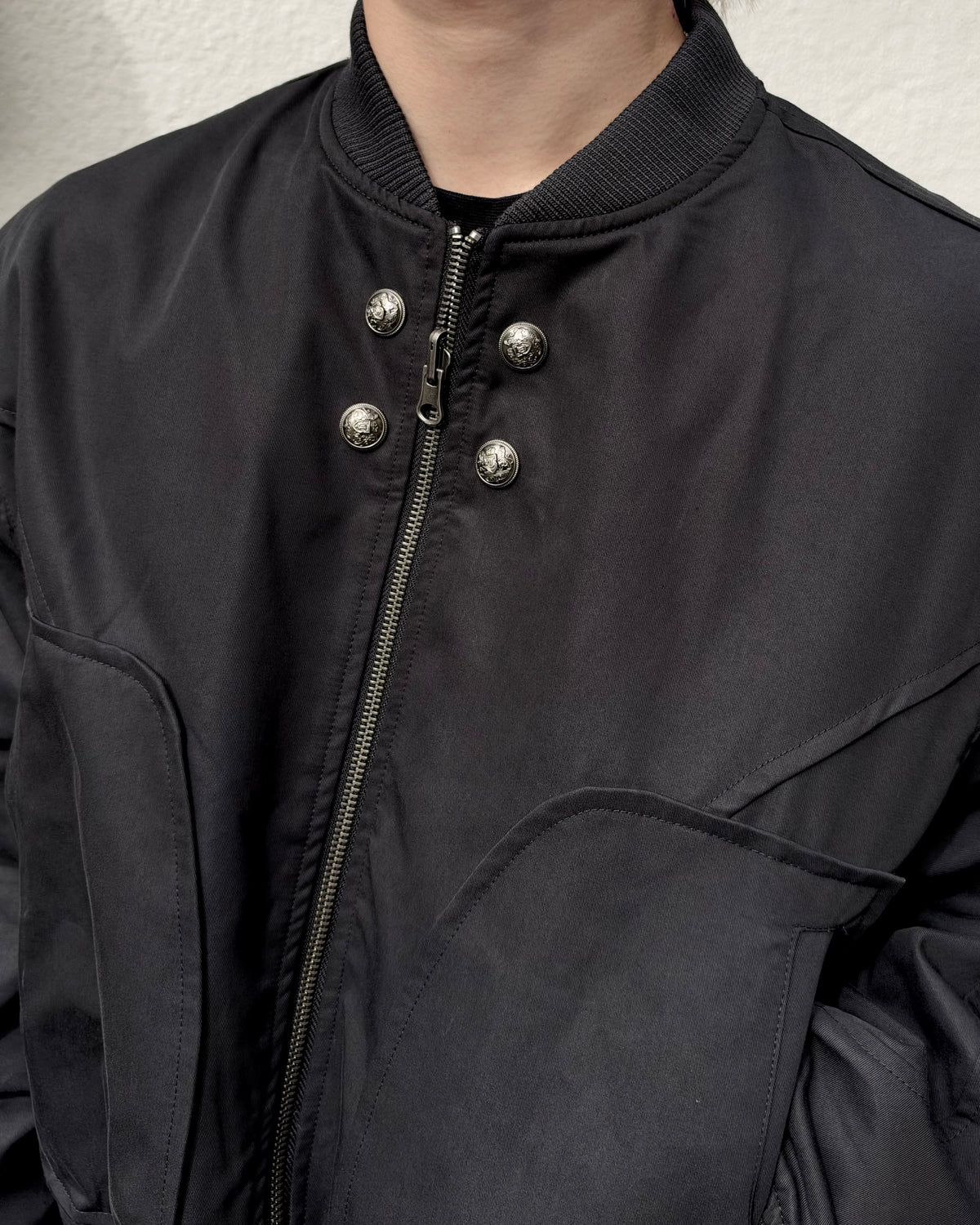 大阪店WEB限定受注制【Chikashitsu +】cropped heavy nylon MA-1 (2color)