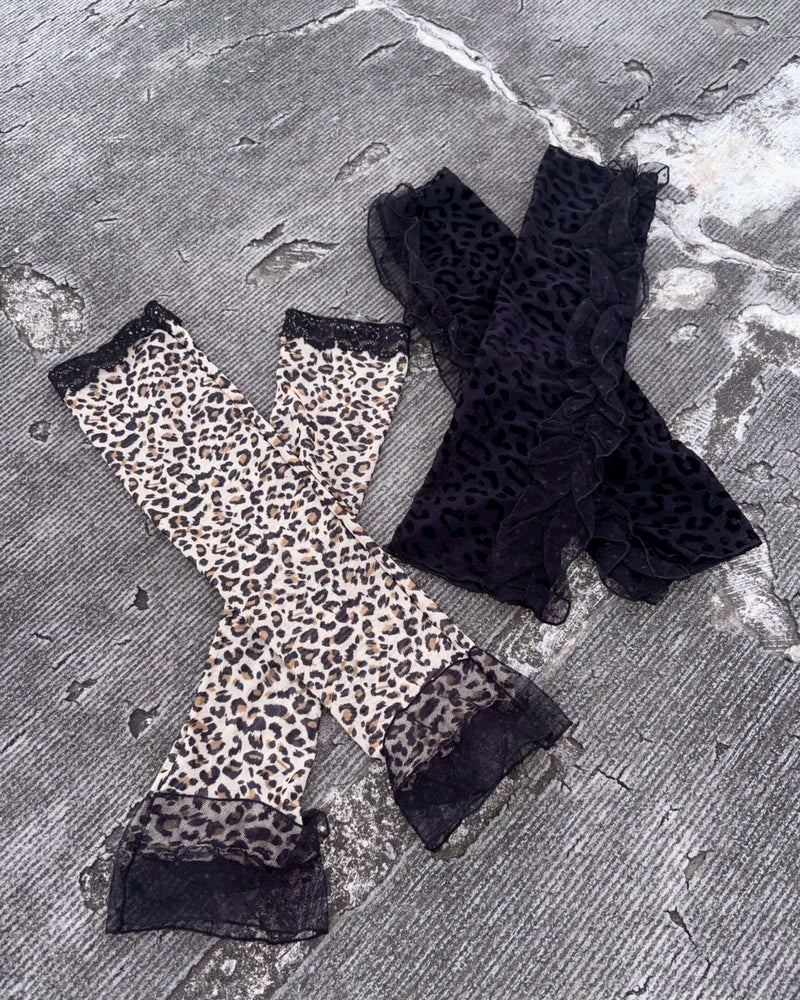 国際配送【BABY09】 leopard see-through arm warmer (2color)