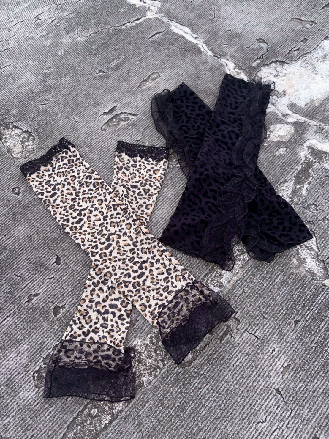 国際配送【BABY09】 leopard see-through arm warmer (2color)