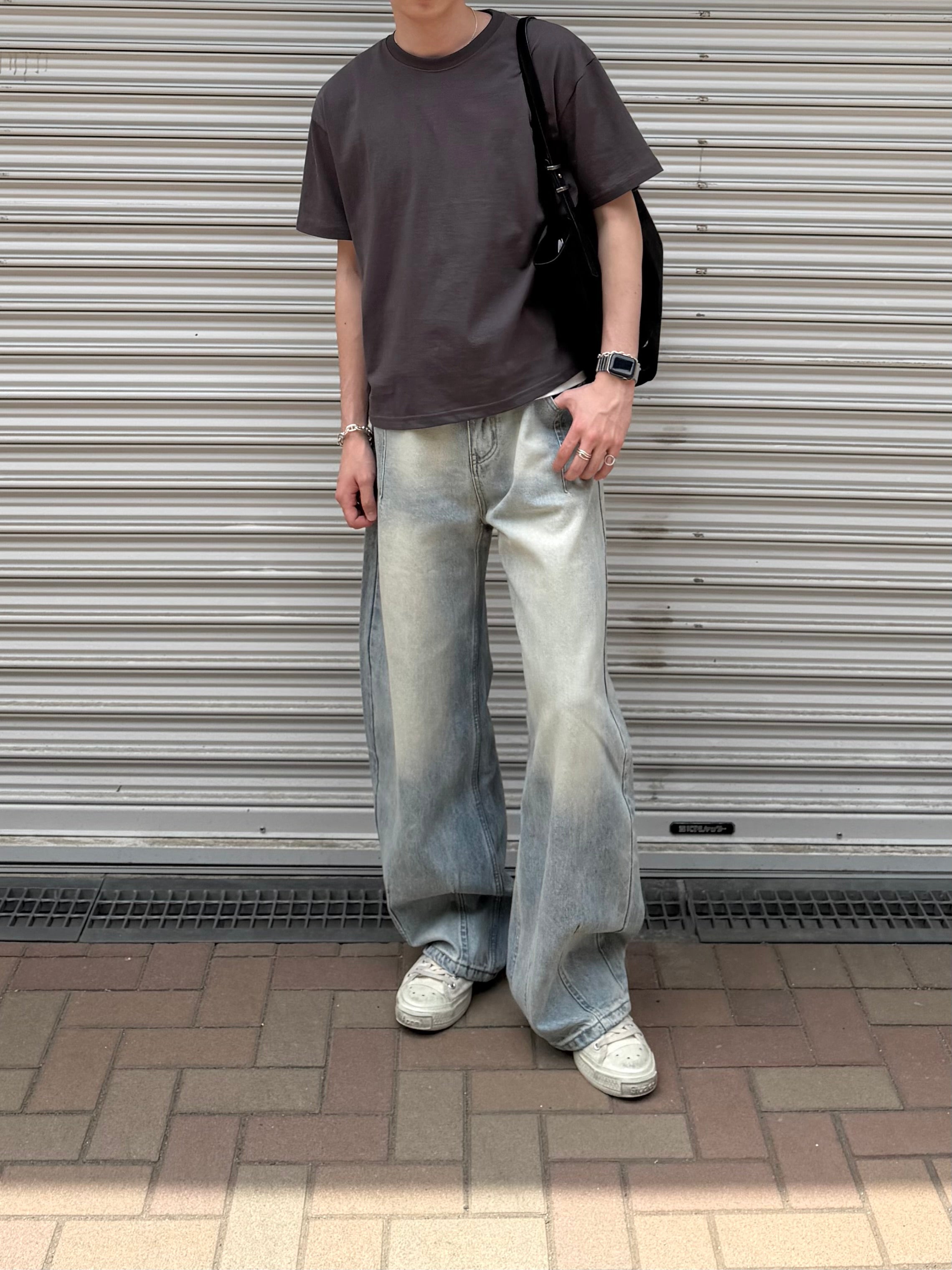東京店WEB限定受注制【Chikashitsu +】cropped box tee (4color)