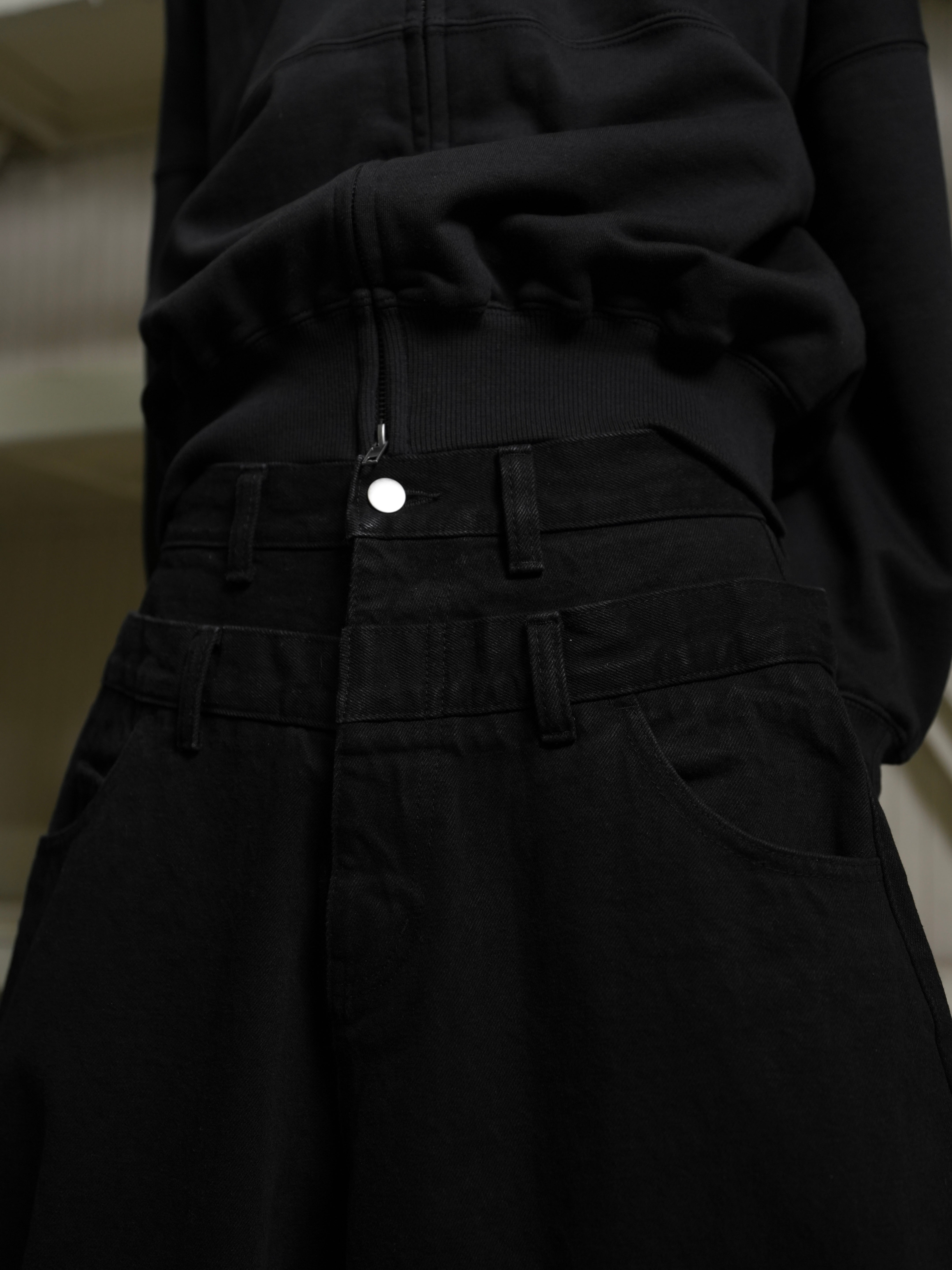 【Lee fi Ne】Double Waist Baggy Jeans