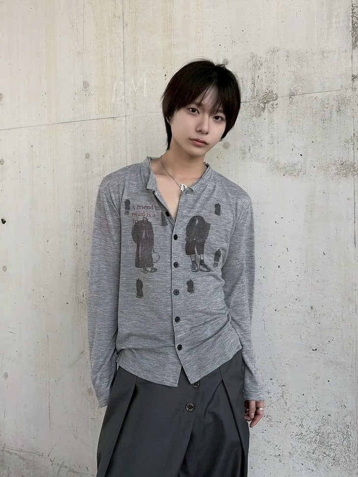 国際配送【LUV CODE】stand collar shirt (2color)