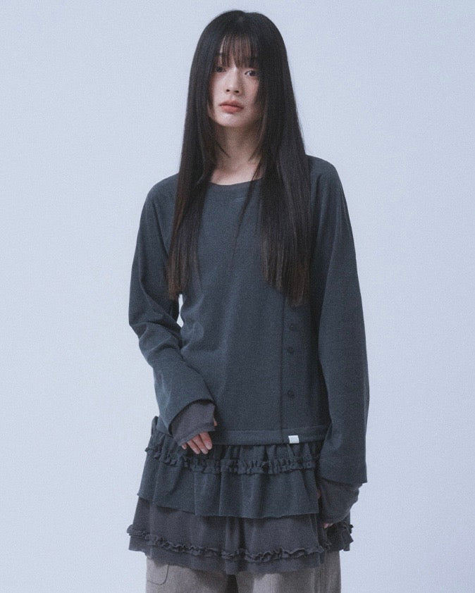 【TUOMIO】FRILL LAYERED LONG SLEEVE