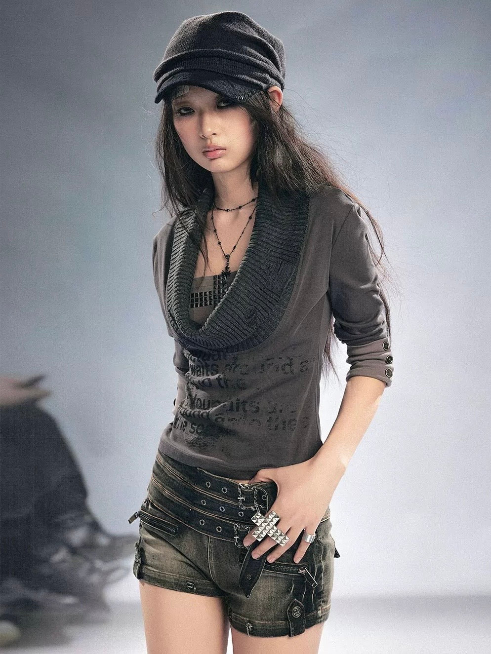 【Cest Nous】Cross Rivet Top