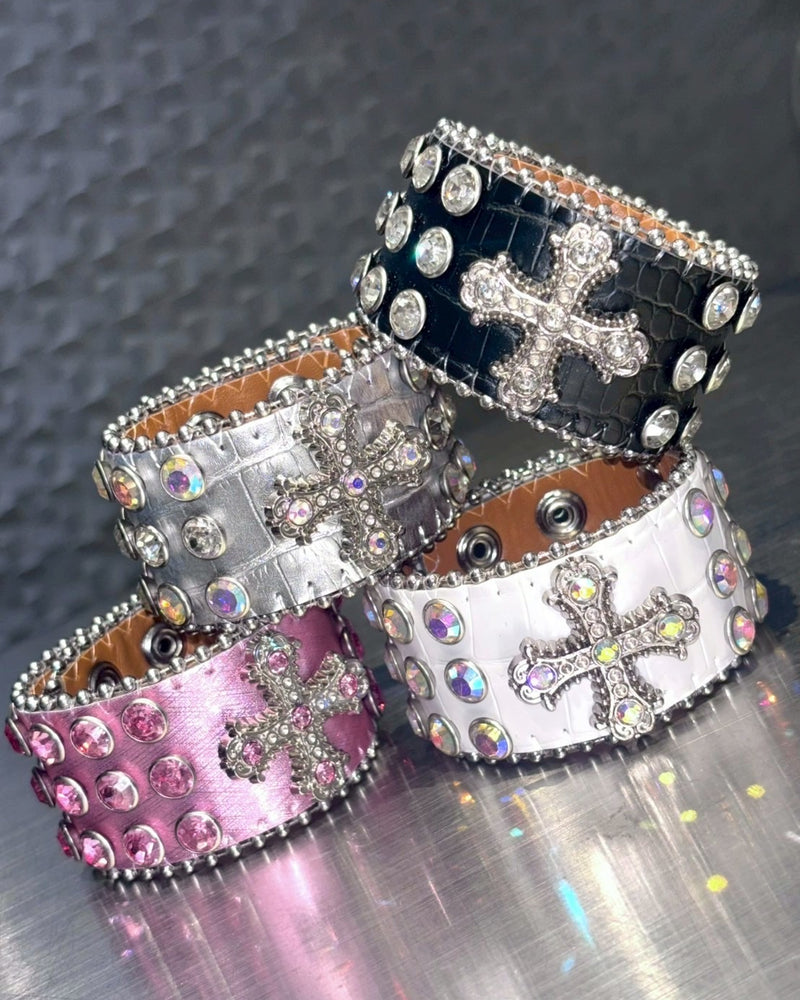 国際配送【BABY09】cross rhinestone bracelet (4color)