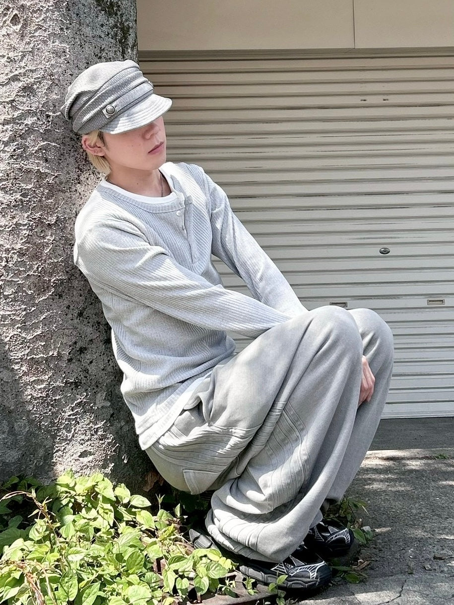受注制【nmtc+】layered henley neck long sleeve (2color)