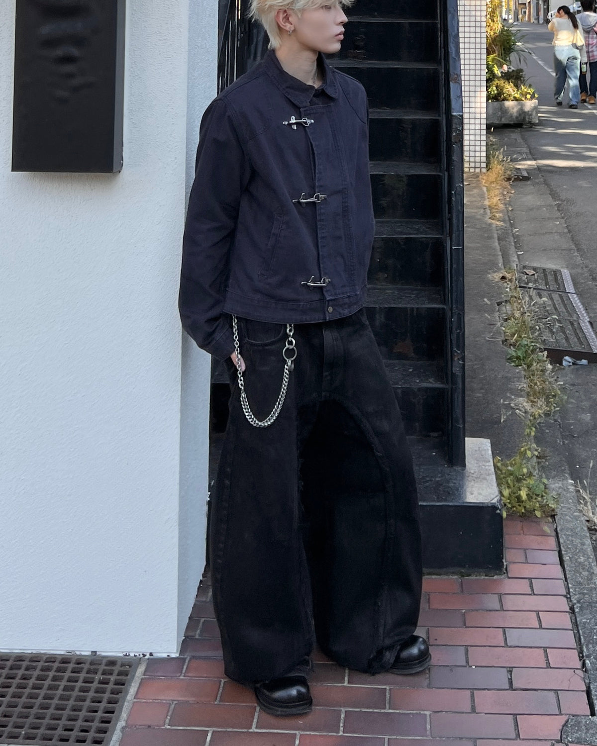大阪店WEB限定受注制【Chikashitsu +】design hook cropped jacket (3color)