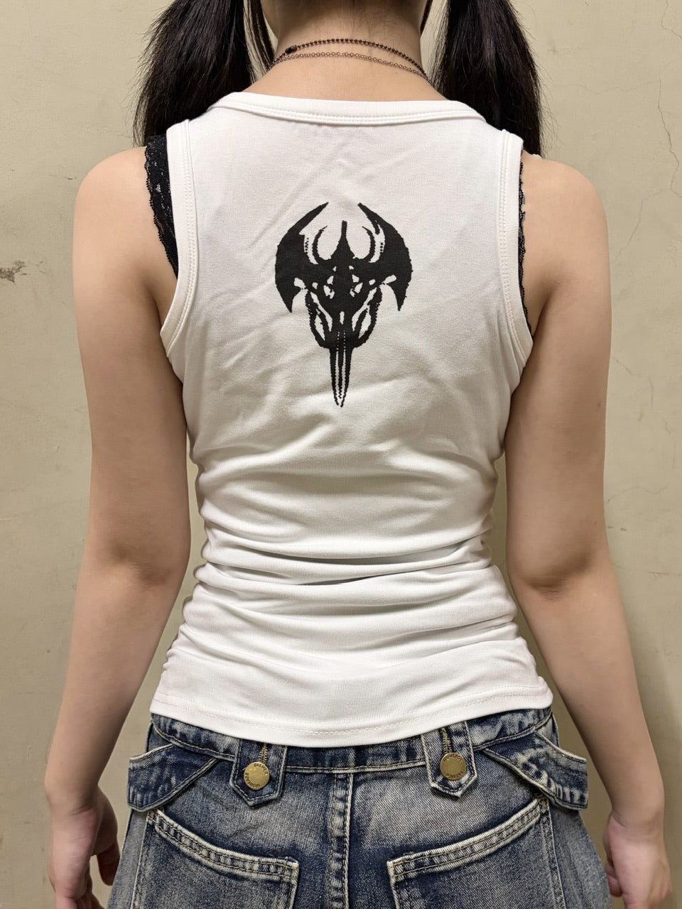 国際配送【Never mind the XU】slim fit studs sleeveless (2color)