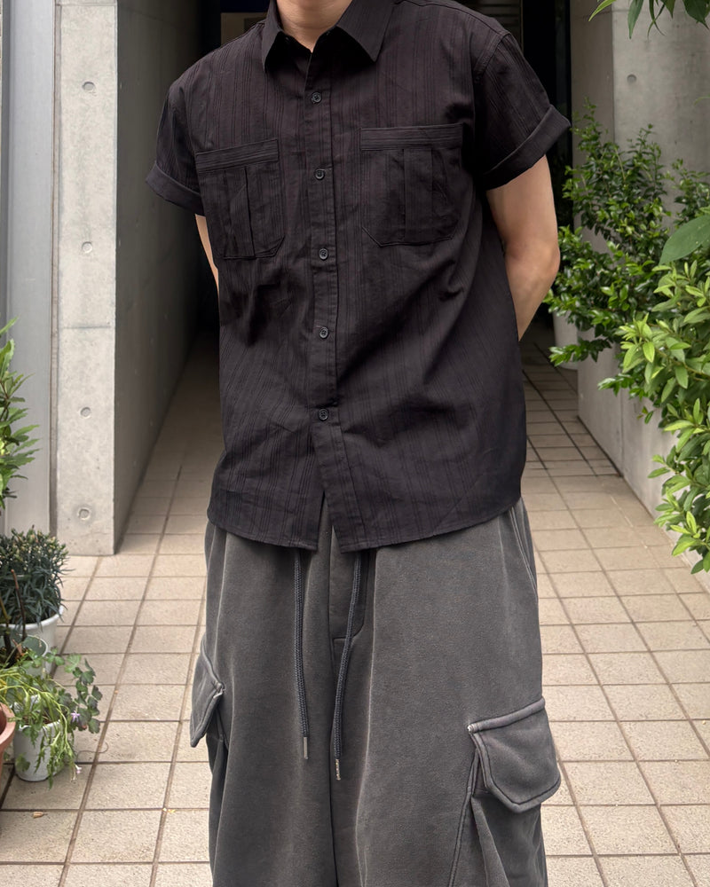 受注制【youll】jacquard cropped shirt (2color)