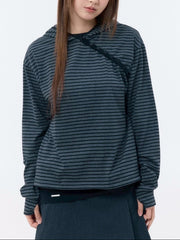【Miseki seoul】Diagonal button Layered hoodie