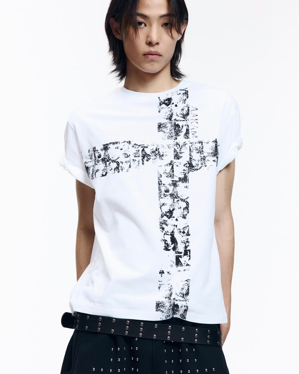 【AAKAM】Mosaic Cross Half Top